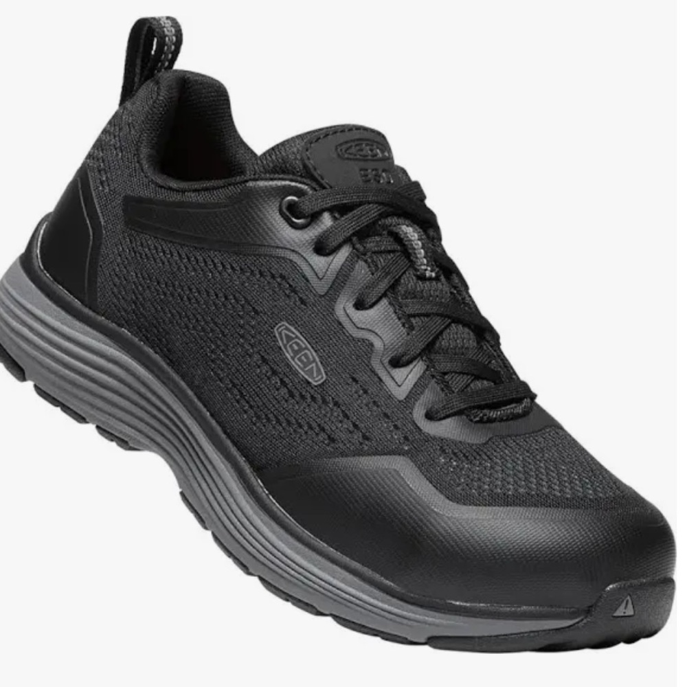 Keen Black Sneakers with Mesh Upper and Cushioned Sole oil slip resistant work